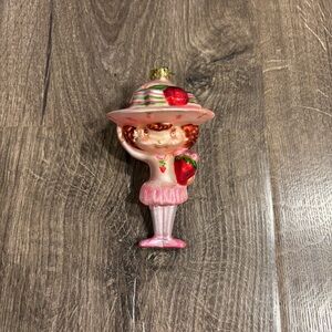 Old World Christmas Pink Strawberry Shortcake Glass Ornament
